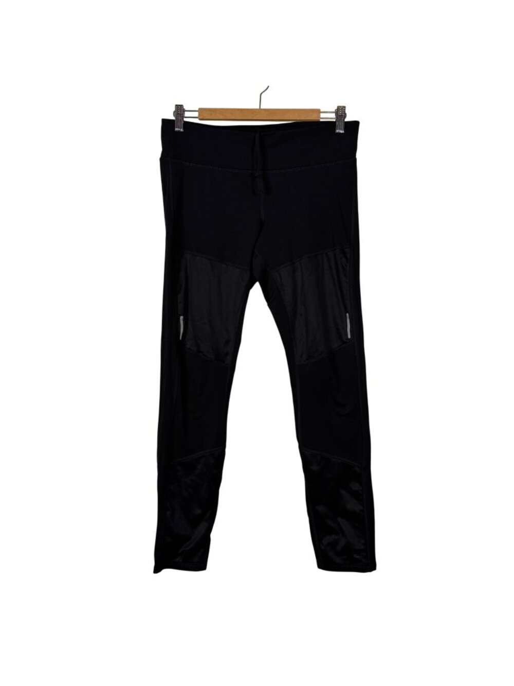 Champion Duo Dry Medium Leggings Black Zipper Pocket Reflective Yoga Pants Calm